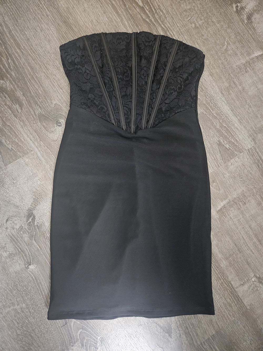 Hello Molly Black Strapless Lace Corset Mini Dress Size 4